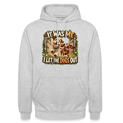CityShirts - Hoodie - It was me – I let the dogs out - CS013 - lysegrå meleret