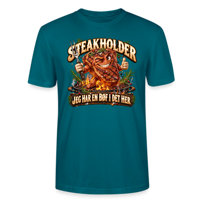 CityShirts - T-shirt - Steakholder – Jeg har en bøf i det her - CS052 - havblå