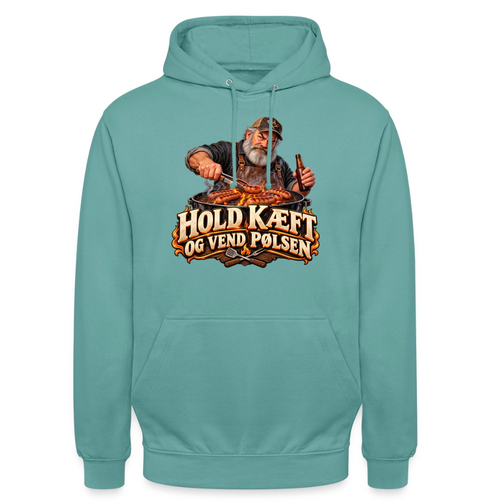 CityShirts - Hoodie - Hold kæft og vend pølsen - CS045 - pastelturkis