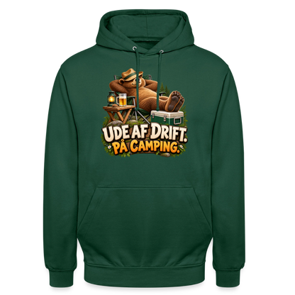 CityShirts - Hoodie - Ude af drift. På camping. - CS035 - flaskegrøn