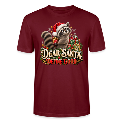 CityShirts - T-shirt - Dear Santa, define good – julevaskebjørn - CS028 - burgunder-rød