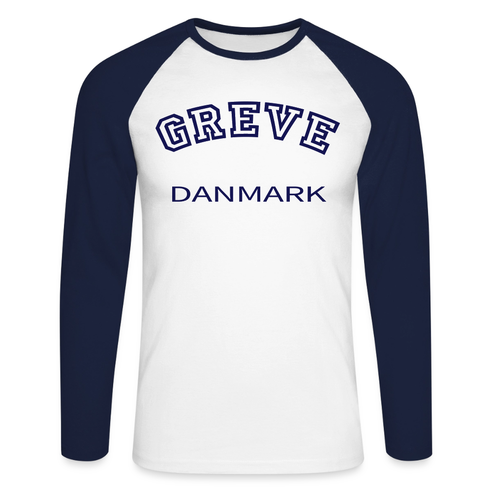 CityShirt - Baseball T-Shirt - Greve - hvid/marineblå
