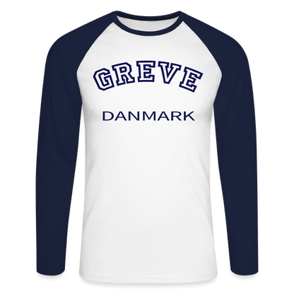 CityShirt - Baseball T-Shirt - Greve - hvid/marineblå