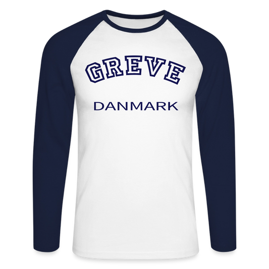 CityShirt - Baseball T-Shirt - Greve - hvid/marineblå