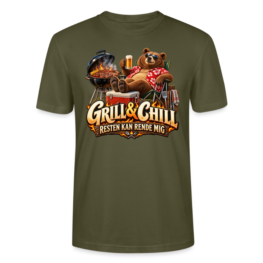 CityShirts - T-shirt - Grill & Chill – Resten kan rende mig - CS049 - khaki