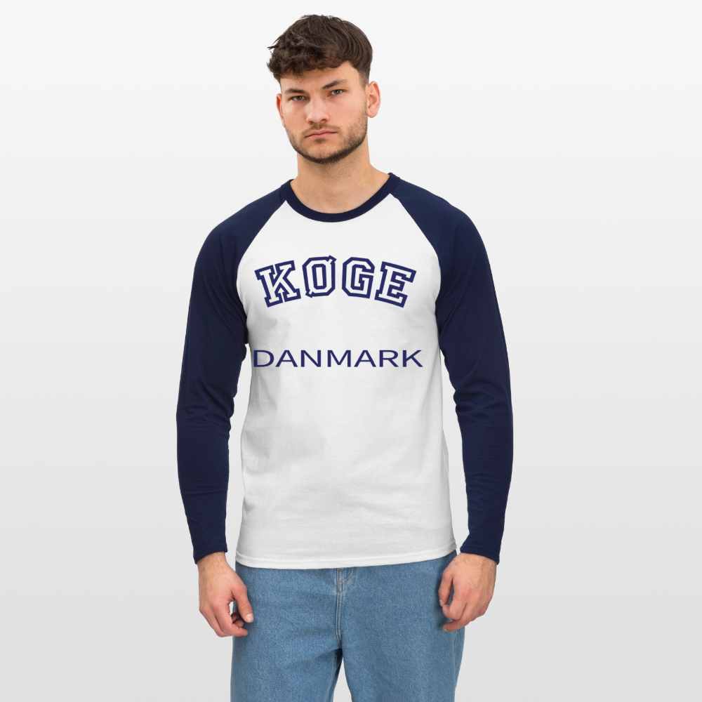 CityShirt - Baseball T-Shirt - Køge - hvid/marineblå