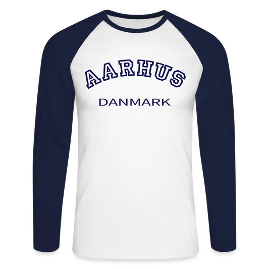 CityShirt - Baseball T-Shirt - Aarhus - hvid/marineblå
