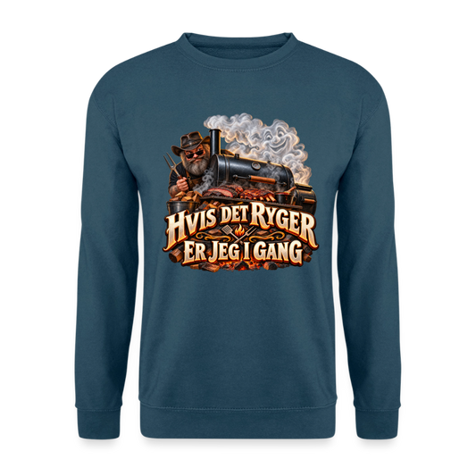 CityShirts - Sweatshirt - Hvis det ryger, er jeg i gang - CS051 - indigoblå