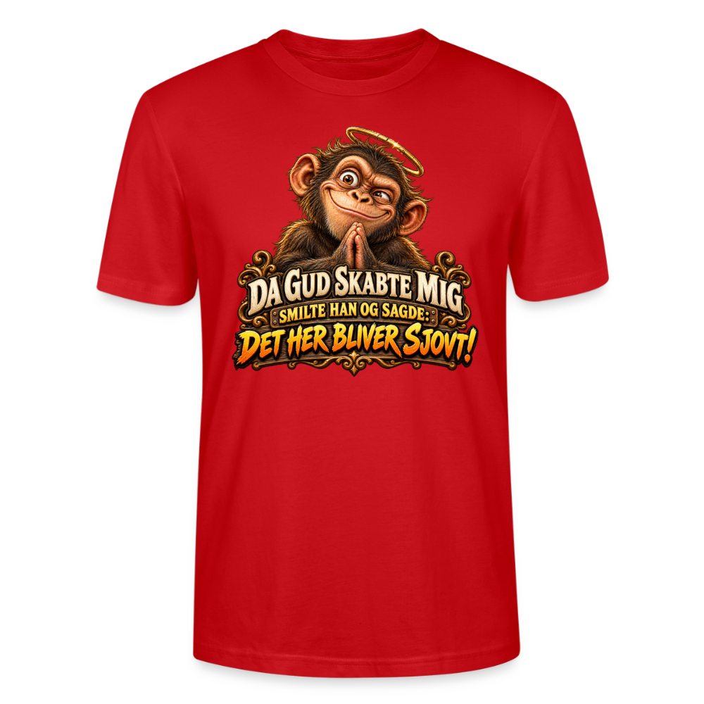 CityShirts - T-shirt - Da Gud skabte mig – Det her bliver sjovt! - CS004 - rød
