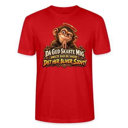 CityShirts - T-shirt - Da Gud skabte mig – Det her bliver sjovt! - CS004 - rød