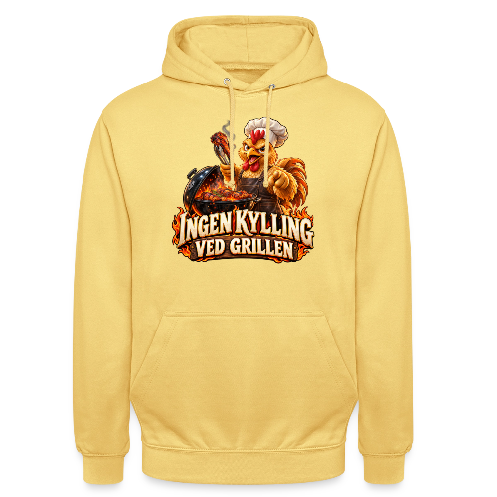 CityShirts - Hoodie - Ingen kylling ved grillen - CS054 - citrongul