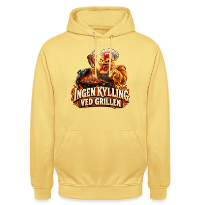 CityShirts - Hoodie - Ingen kylling ved grillen - CS054 - citrongul