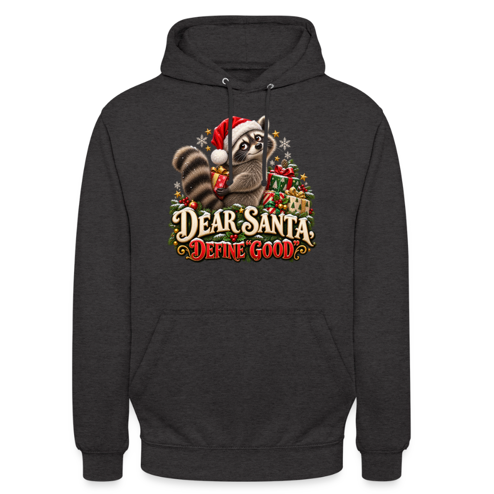 CityShirts - Hoodie - Dear Santa, define good – julevaskebjørn - CS028 - charcoal