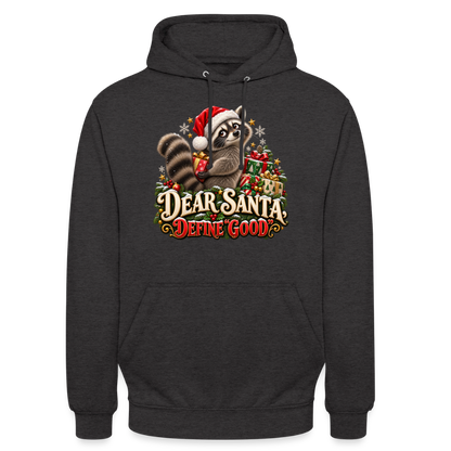 CityShirts - Hoodie - Dear Santa, define good – julevaskebjørn - CS028 - charcoal