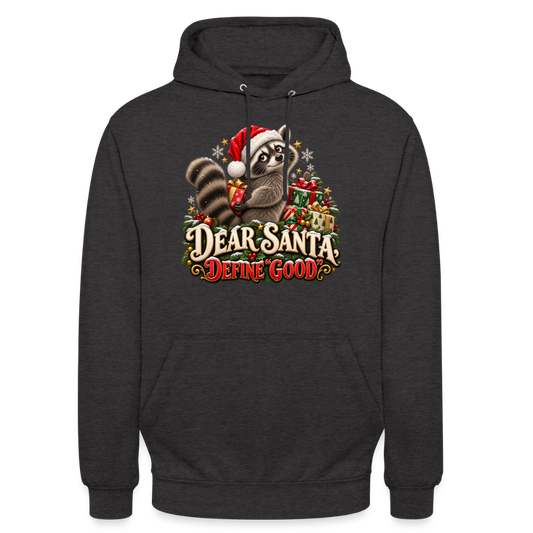 CityShirts - Hoodie - Dear Santa, define good – julevaskebjørn - CS028 - charcoal
