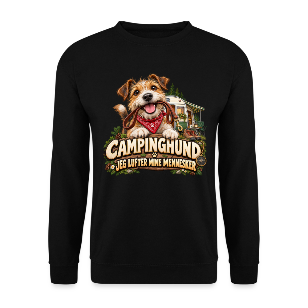 CityShirts - Sweatshirt - Campinghund – Jeg lufter mine mennesker - CS041 - sort