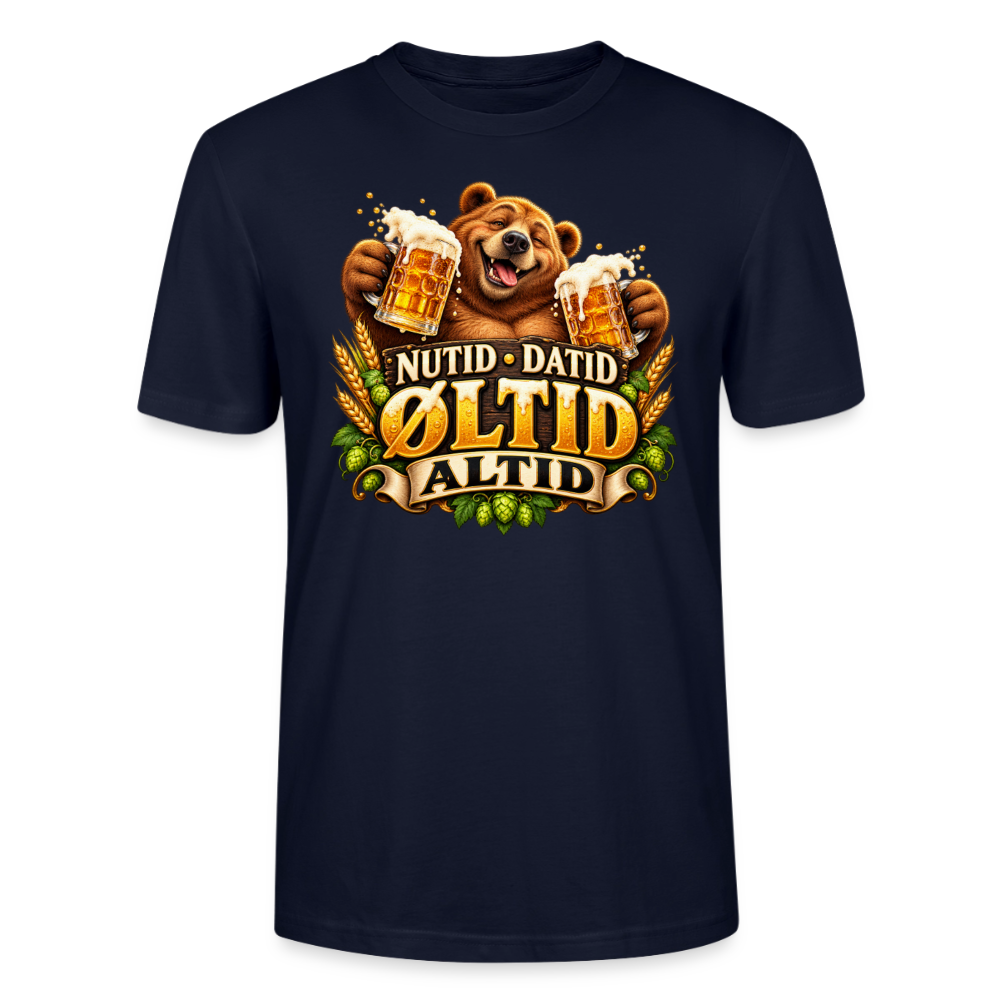 CityShirts - T-shirt - Nutid, datid, øltid – altid - CS006 - marineblå