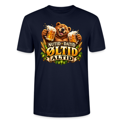 CityShirts - T-shirt - Nutid, datid, øltid – altid - CS006 - marineblå