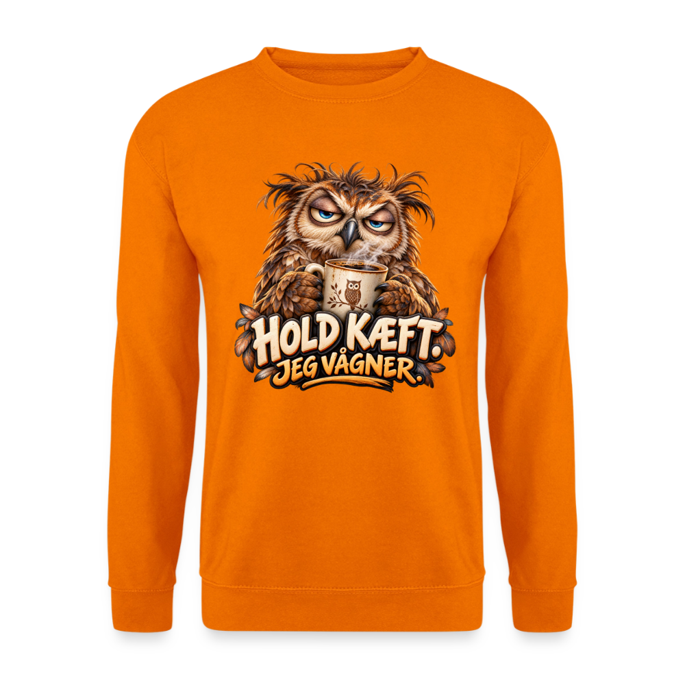 CityShirts - Sweatshirt - Hold kæft. Jeg vågner. – morgenugle - CS027 - orange