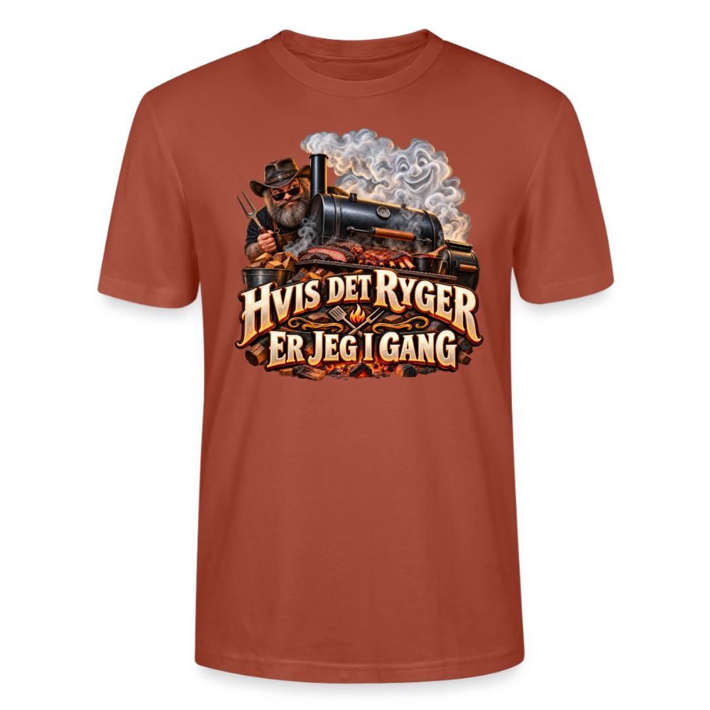 CityShirts - T-shirt - Hvis det ryger, er jeg i gang - CS051 - terrakotta