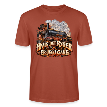CityShirts - T-shirt - Hvis det ryger, er jeg i gang - CS051 - terrakotta