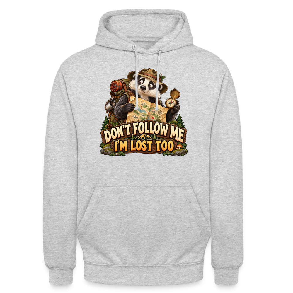 CityShirts - Hoodie - Don’t follow me – I’m lost too - CS019 - lysegrå meleret
