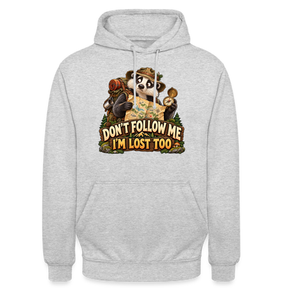 CityShirts - Hoodie - Don’t follow me – I’m lost too - CS019 - lysegrå meleret