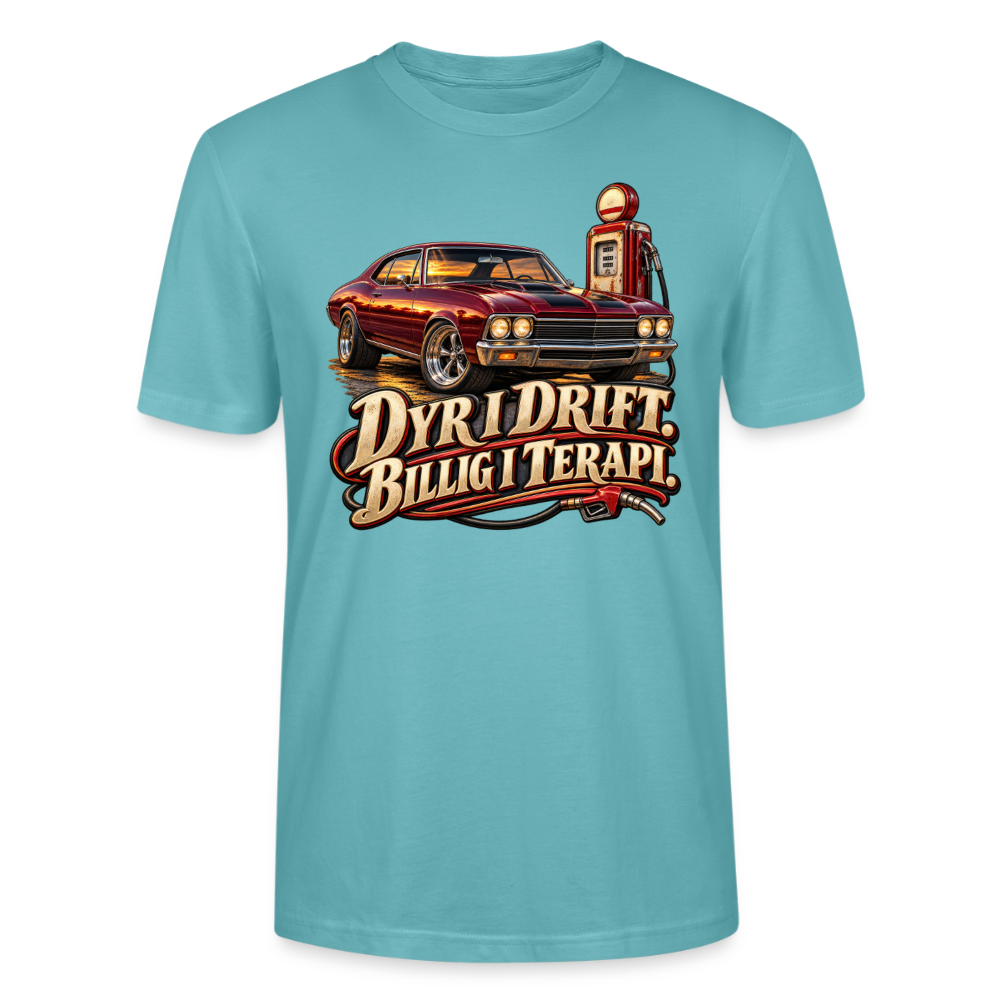 CityShirts - T-shirt - Dyr i drift. Billig i terapi. – V8 - CS029 - pastelturkis