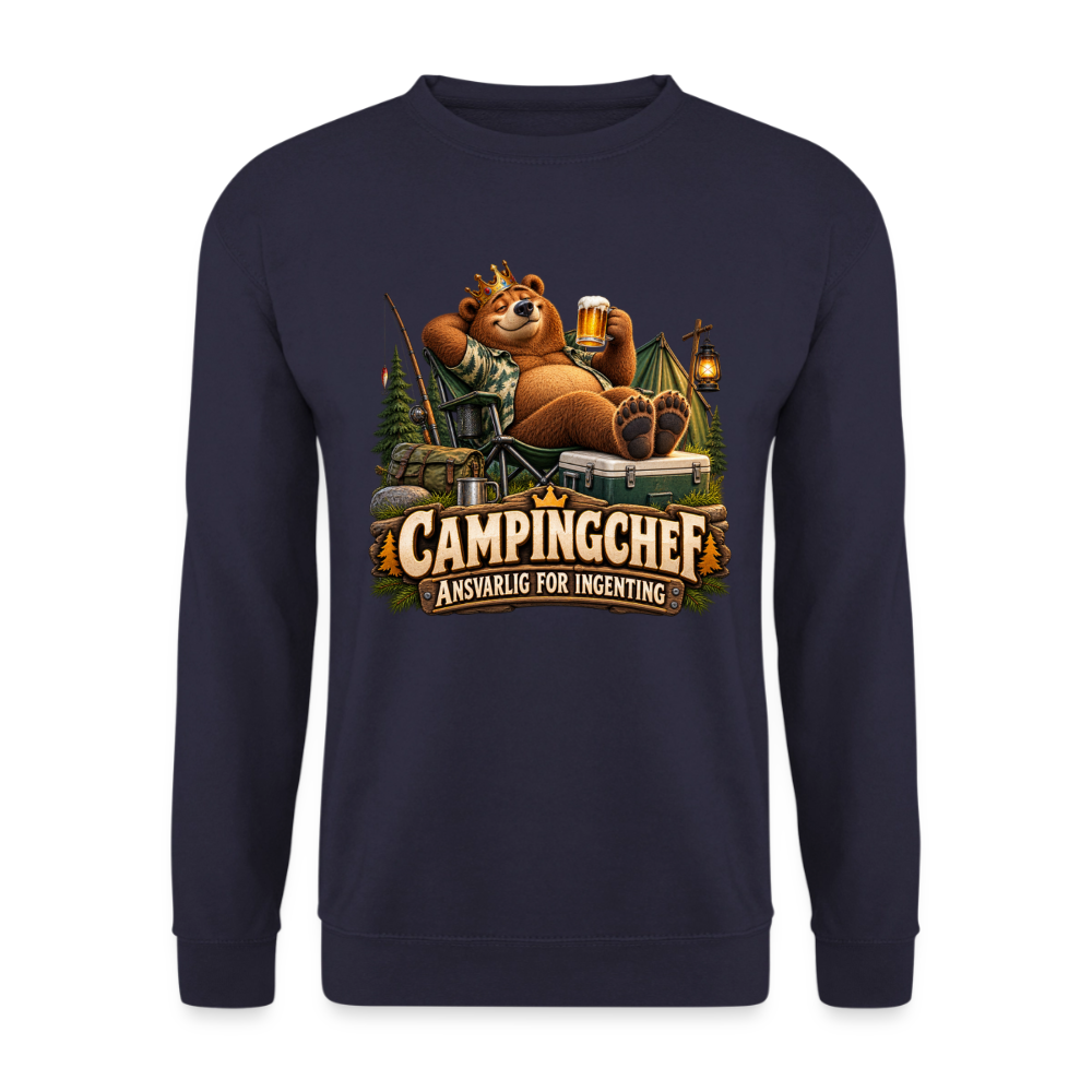 CityShirts - Sweatshirt - Campingchef – Ansvarlig for ingenting - CS038 - marineblå