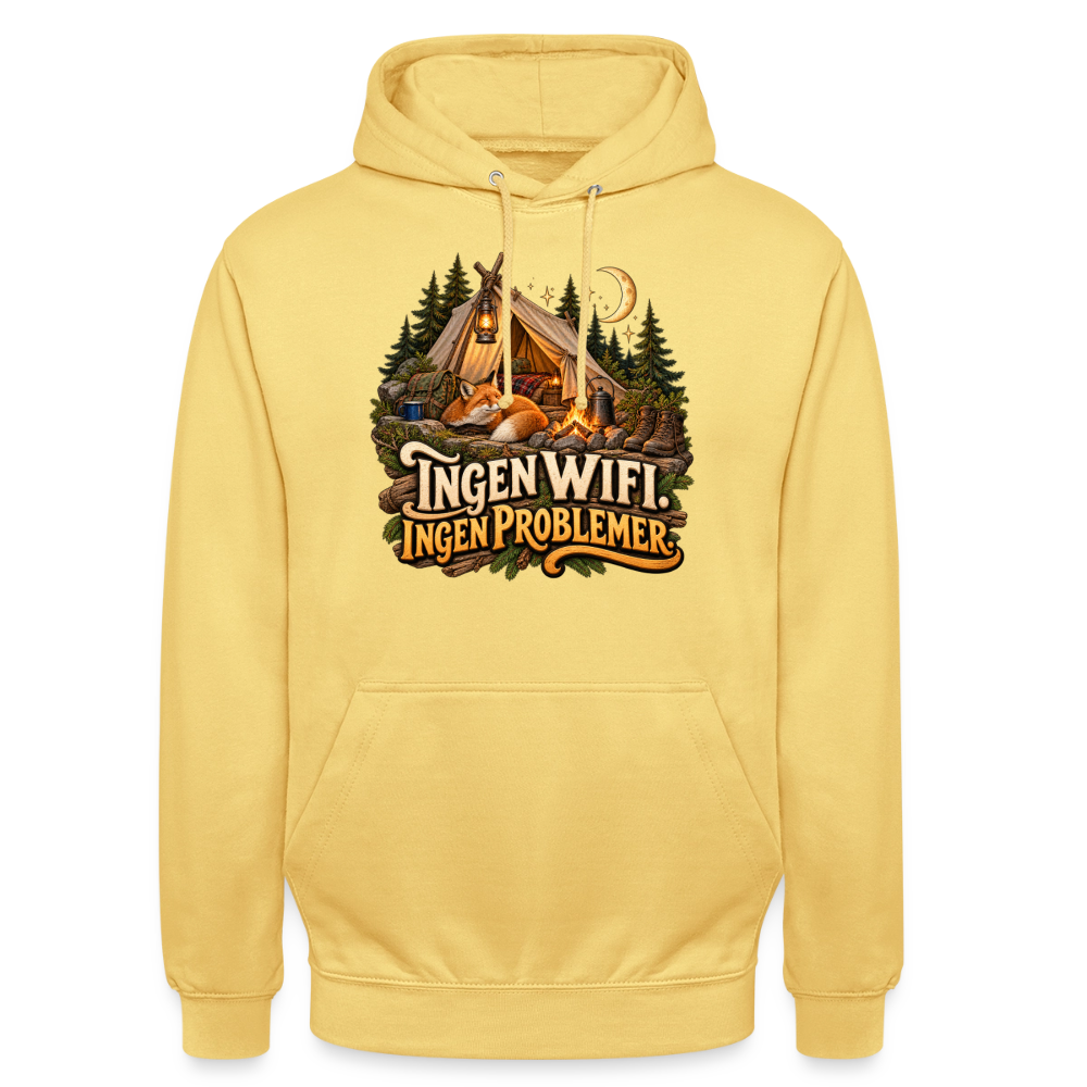 CityShirts - Hoodie - Ingen WiFi. Ingen problemer. - CS036 - citrongul