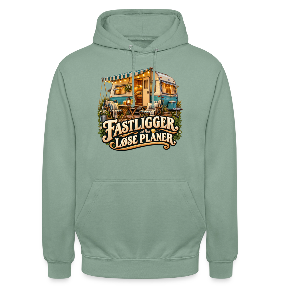 CityShirts - Hoodie - Fastligger. Løse planer. - CS031 - grågrøn