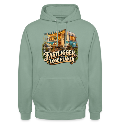 CityShirts - Hoodie - Fastligger. Løse planer. - CS031 - grågrøn