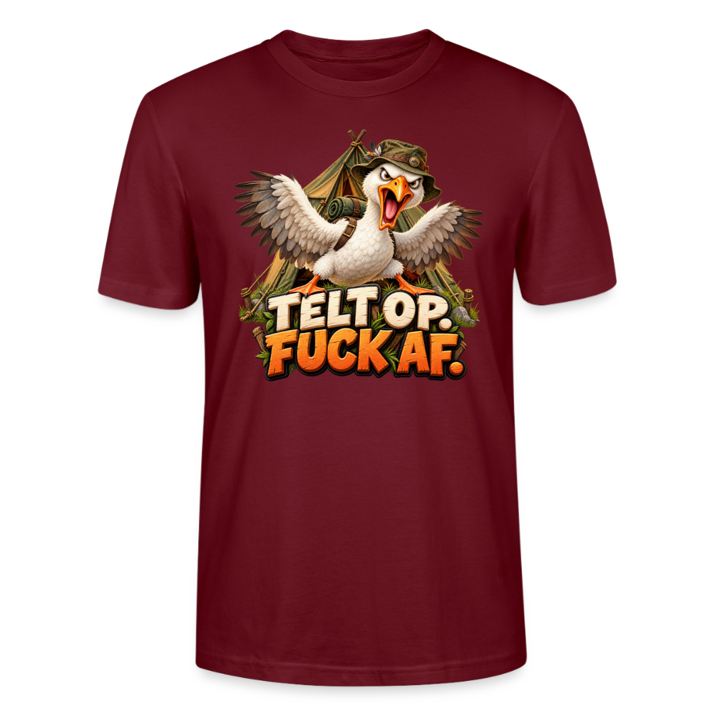 CityShirts - T-shirt - Telt op. Fuck af. - CS037 - burgunder-rød