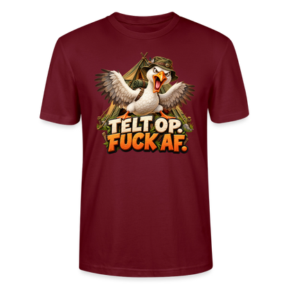 CityShirts - T-shirt - Telt op. Fuck af. - CS037 - burgunder-rød