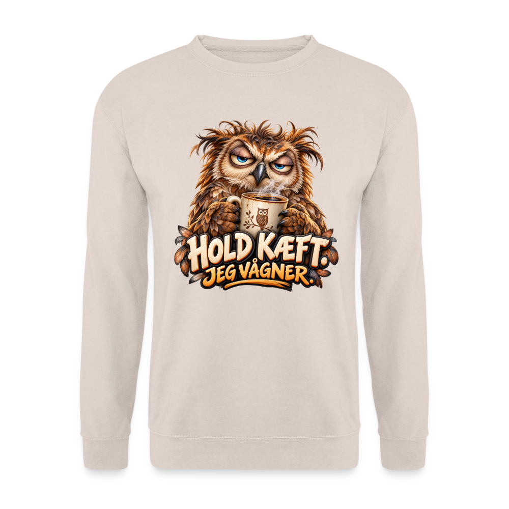 CityShirts - Sweatshirt - Hold kæft. Jeg vågner. – morgenugle - CS027 - sand