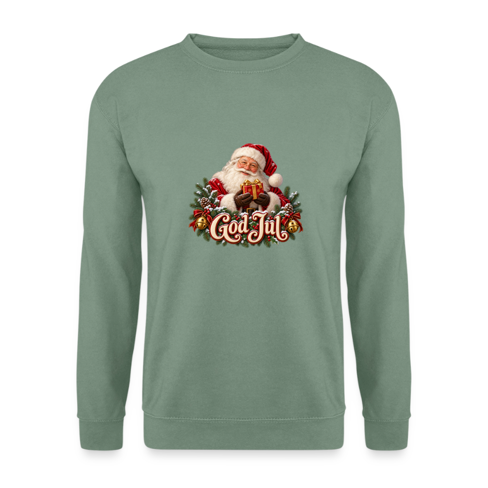 CityShirts - Sweatshirt - God Jul – klassisk julemand - CS058 - grågrøn