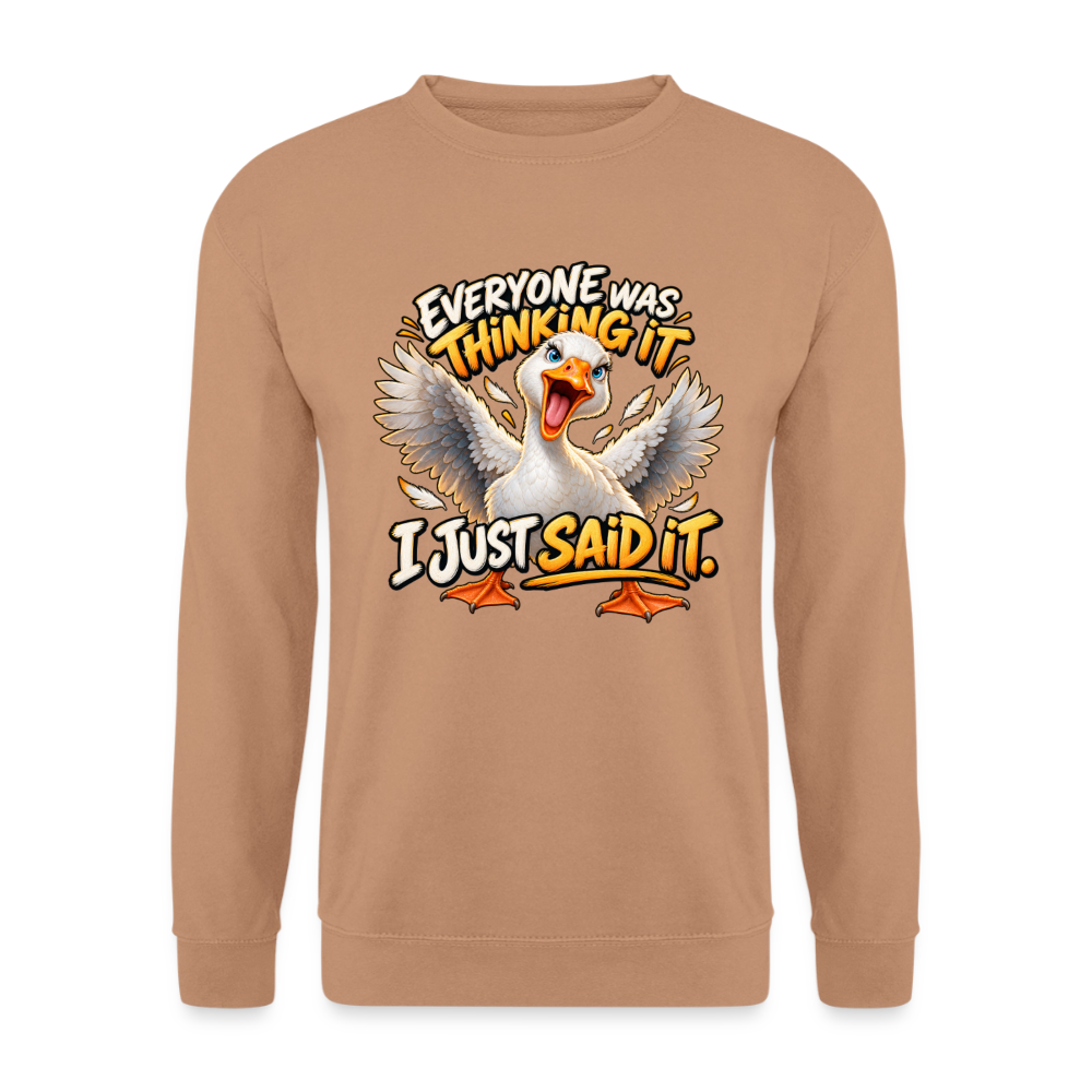 CityShirts - Sweatshirt - Everyone was thinking it – I just said it - CS012 - mokka