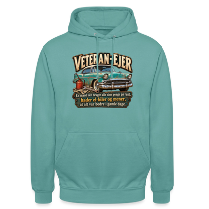 CityShirts - Hoodie - Veteran-ejer - CS017 - pastelturkis