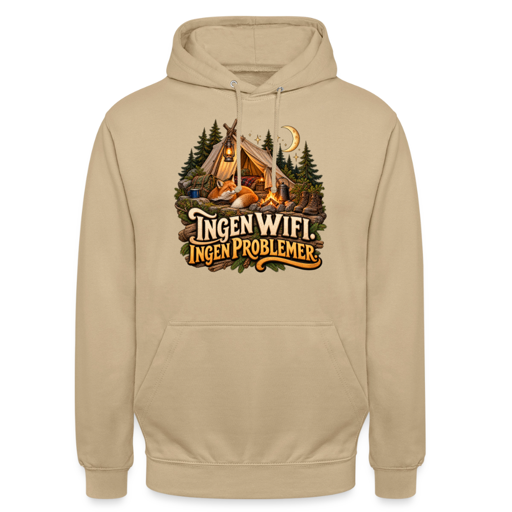 CityShirts - Hoodie - Ingen WiFi. Ingen problemer. - CS036 - beige