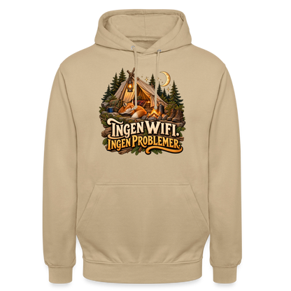 CityShirts - Hoodie - Ingen WiFi. Ingen problemer. - CS036 - beige