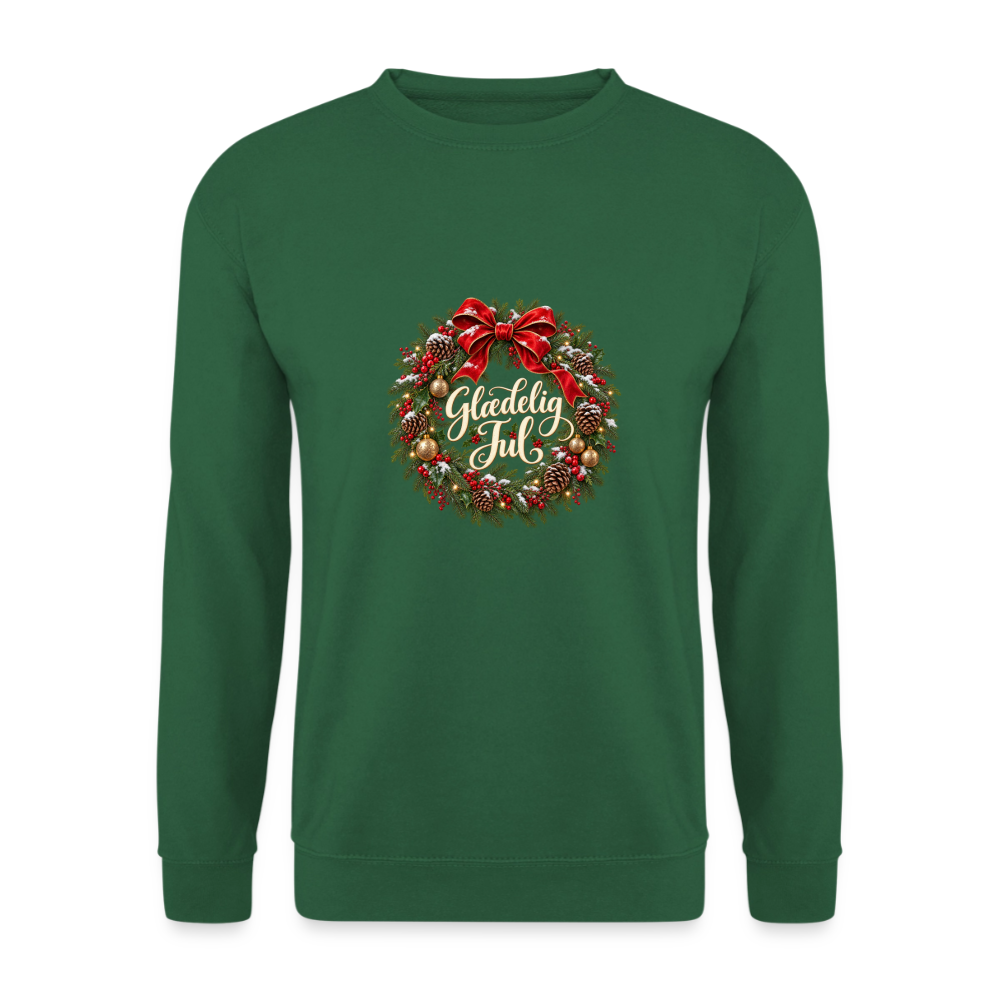 CityShirts - Sweatshirt - Glædelig Jul – julekrans - CS059 - grøn