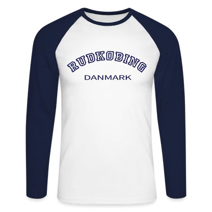 CityShirt - Baseball T-Shirt - Rudkøbing - hvid/marineblå