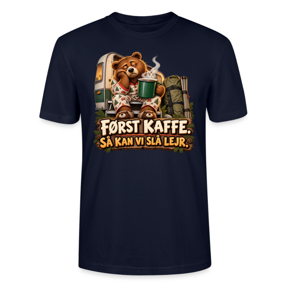 CityShirts - T-shirt - Først kaffe – Så kan vi slå lejr - CS043 - marineblå