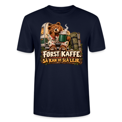 CityShirts - T-shirt - Først kaffe – Så kan vi slå lejr - CS043 - marineblå