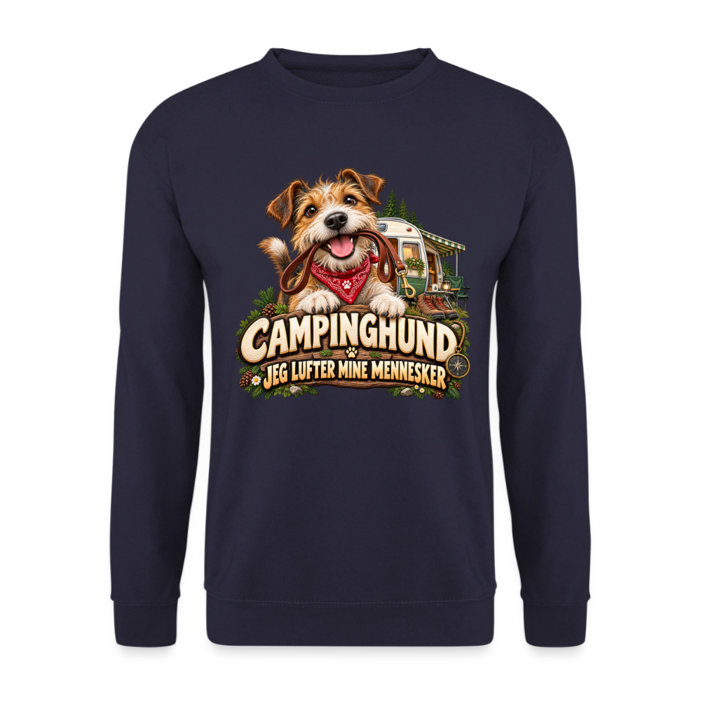 CityShirts - Sweatshirt - Campinghund – Jeg lufter mine mennesker - CS041 - marineblå