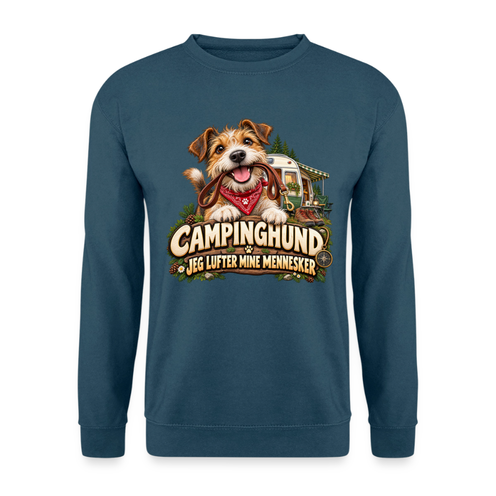 CityShirts - Sweatshirt - Campinghund – Jeg lufter mine mennesker - CS041 - indigoblå