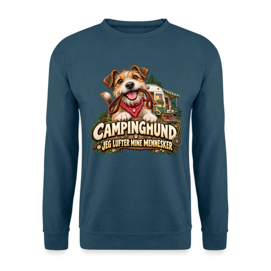 CityShirts - Sweatshirt - Campinghund – Jeg lufter mine mennesker - CS041 - indigoblå