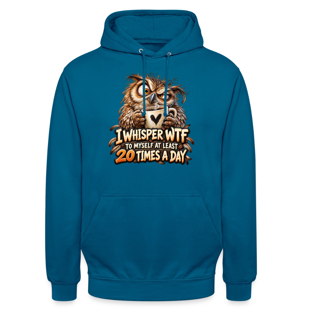 CityShirts - Hoodie - I whisper WTF to myself - CS011 - dybt havblå 