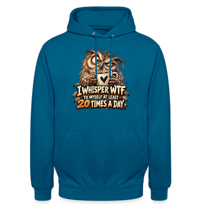 CityShirts - Hoodie - I whisper WTF to myself - CS011 - dybt havblå 
