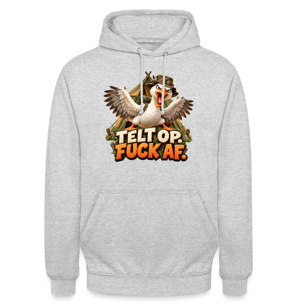 CityShirts - Hoodie - Telt op. Fuck af. - CS037 - lysegrå meleret